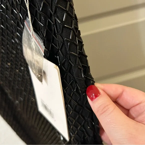 NWT Mac Duggal 93551 Beaded Spaghetti Strap Column Embellished Gown - Picture 10 of 10